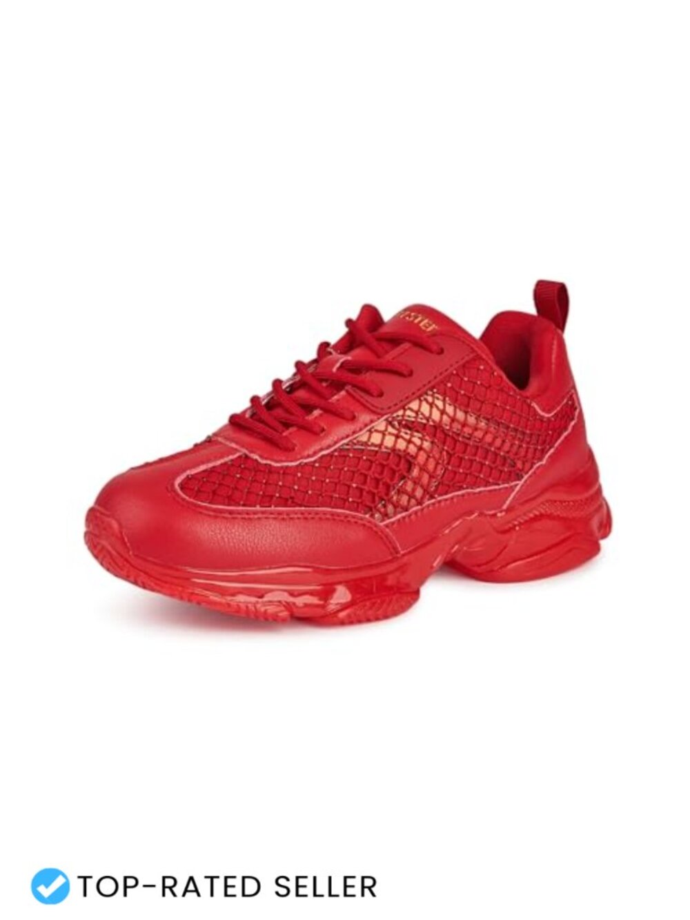 Rhinestone Platform Sneakers Lace Up Low Top Walking Shoes